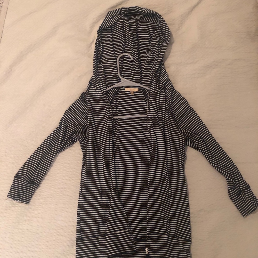 Bordeux Fitted Striped Navy Jacket